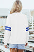 Varsity Sleeve Stripes Drop Shoulder Crewneck Oversized Sweatshirt